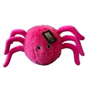 Cynthia Rowley PINK SPIDER Pillow Faux Fur Halloween Decor NEW